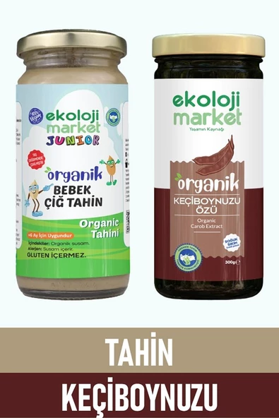 Organik Çiğ Tahin 230 gr + Organik Keçiboynuzu Özü 300 ml