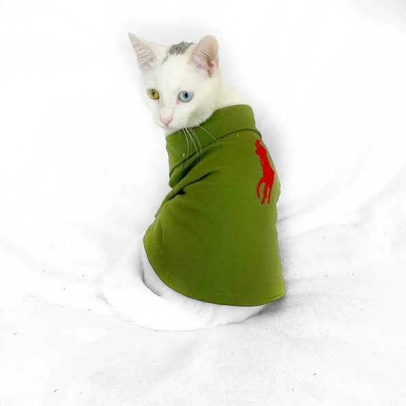 Grass Green Kedi Gömleği Kedi Kıyafeti  Kedi Elbisesi - 6