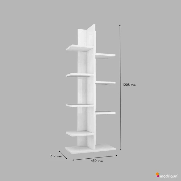 Modilayn Sarmaşık Kitaplık Çiçeklik Standı, Kitaplık, Raf - 3