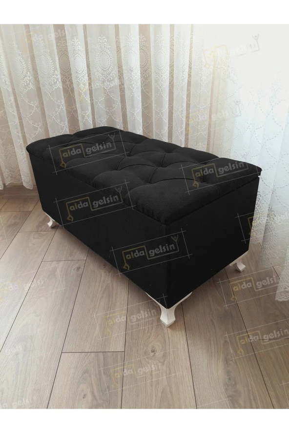 Aldagelsin Lüks Sandıklı Kapitone Puf Bench Ayakucu Koltuk