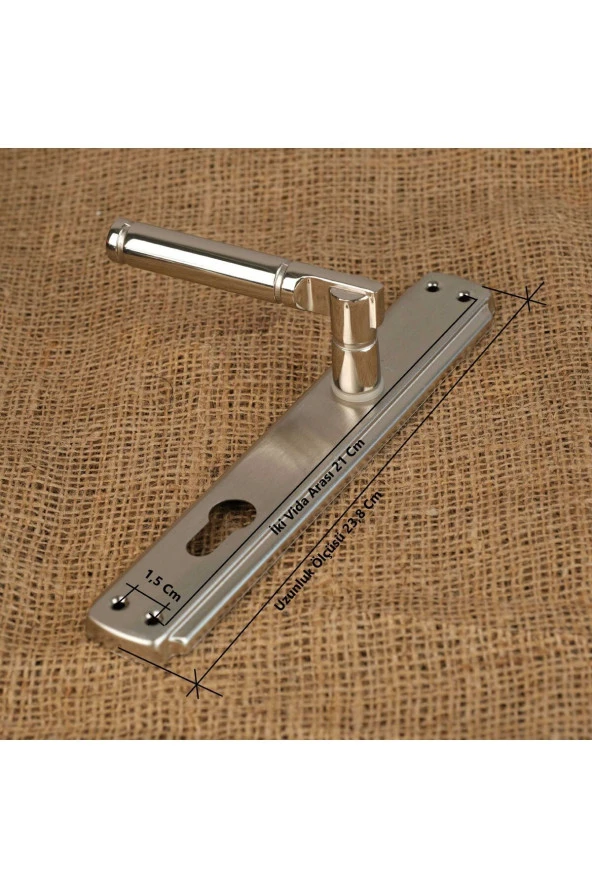 Can Aynalı Nikel Saten Yale Çelik Kapı Kolu Sağ Basar Tek Yön - Resim 2