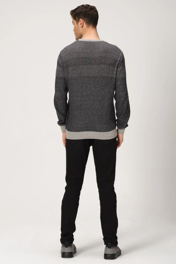 ALEXANDERGARDI Desenli Bisiklet Yaka Kazak (e20-5122) - Resim 4