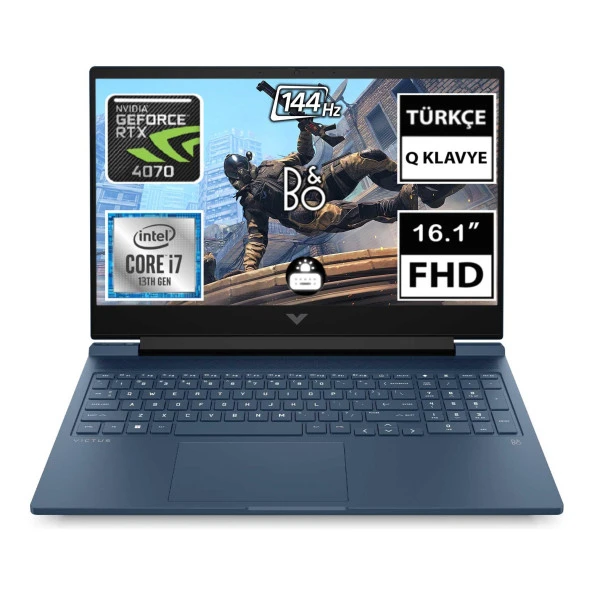 HP Victus 16-R0009NT 7P6K6EA03 i7-13700H 32GB 512SSD RTX4070 16.1" FullHD FreeDOS Taşınabilir Bilgisayar