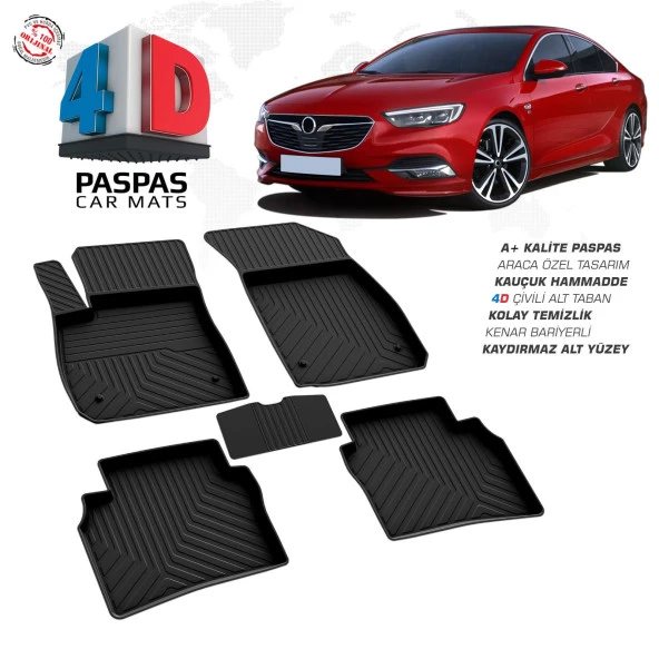 Opel Insignia 4D Araca Özel Havuzlu Kauçuk Paspas 2017 ve Üzeri