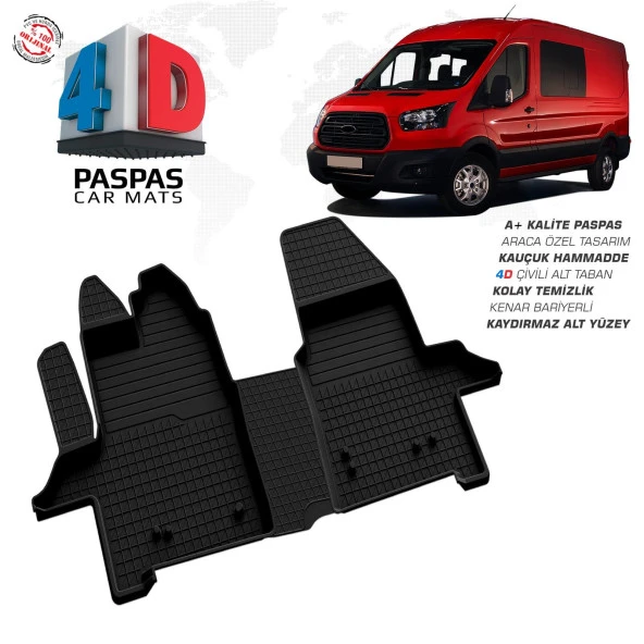 Ford Transit 4D Araca Özel Havuzlu Kauçuk Paspas 2014 ve Üzeri - 1