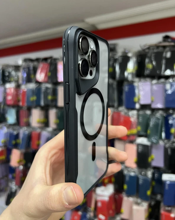 İphone 15 Pro T-Max MagSafe Uyumlu Siyah Silikon Kılıf - 2