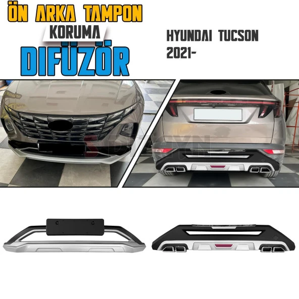 S-Dizayn Hyundai Tucson Ön ve Arka Tampon Koruma Difüzör Seti 2021 Üzeri A+ Kalite