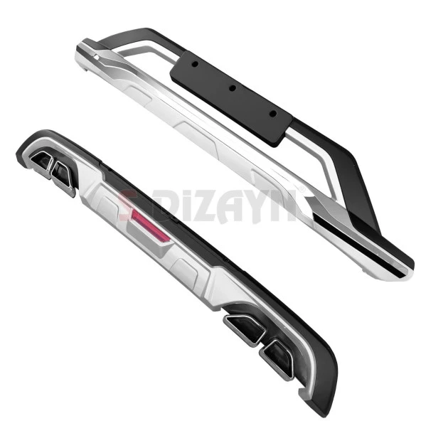 S-Dizayn Hyundai Tucson Ön ve Arka Tampon Koruma Difüzör Seti 2019-2021 A+ Kalite - 3