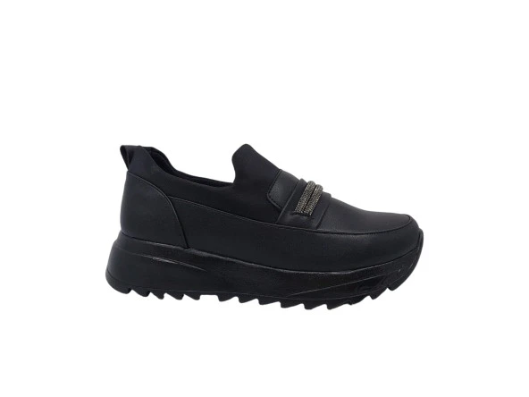 Zerhan 340 Kadın Siyah Günlük Kullanım Loafer Ayakkabı