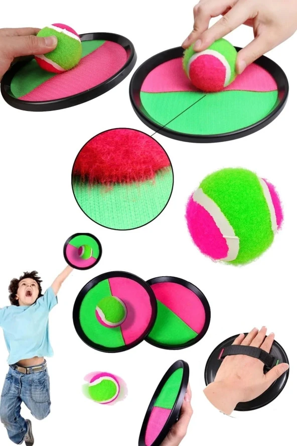 Çocuk Ve Yetişkin At Tut Oyunu Cırt Cırtlı Top Yakalama Eğlenceli Ve Eğitici Oyuncak Tenis Oyuncağı - 4