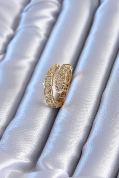 VIP Seri Gold Renk Yılan Model Kadın Yüzük - TJ-BYK2775