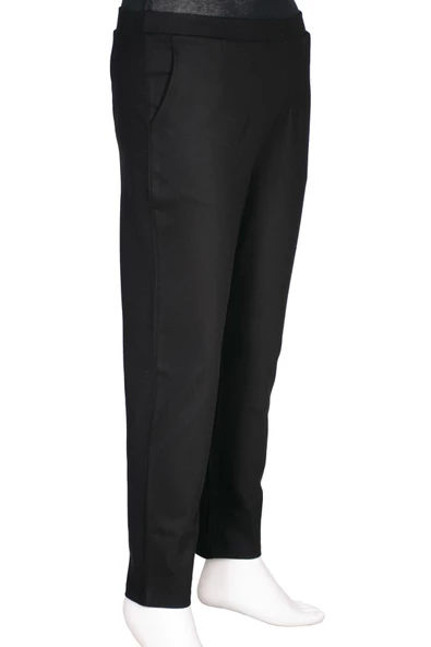 Barem Kadın Sona Yeni Pensli Rahat Kalıp Çelikli Siyah Pantolon - 2