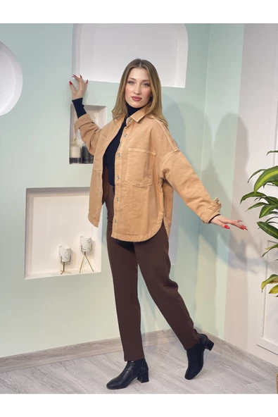 Kot Gömlek Çıtçıtlı Cepli Gömlek - 2