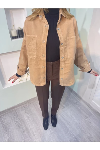 Kot Gömlek Çıtçıtlı Cepli Gömlek - 10