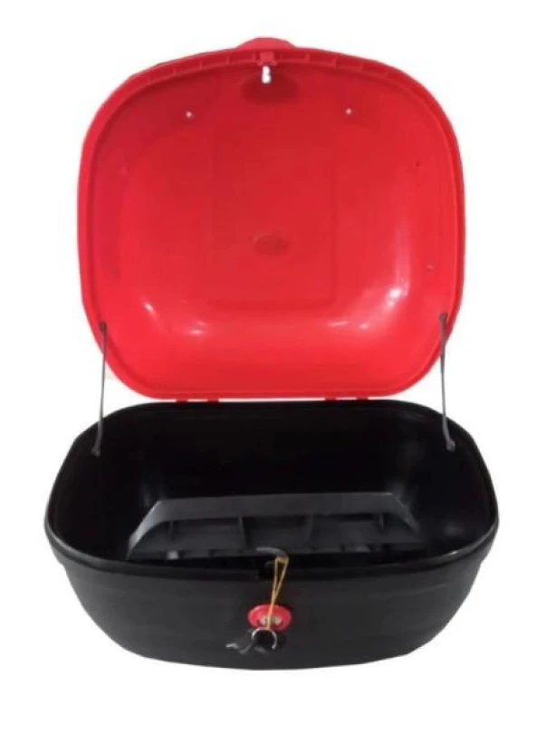 Secret Bike Motosiklet Arka Çanta 33 Litre Kırmızı Sepet Port Bagaj Kilitli - 2