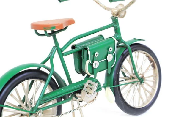 Dekoratif Metal Bisiklet Çantalı Vintage Biblo Ev Ofis Hediyelik ürün görseli