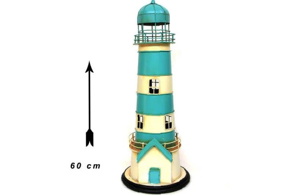 Dekoratif Metal Deniz Feneri Kumbara Vintage Biblo Hediyelik - 5