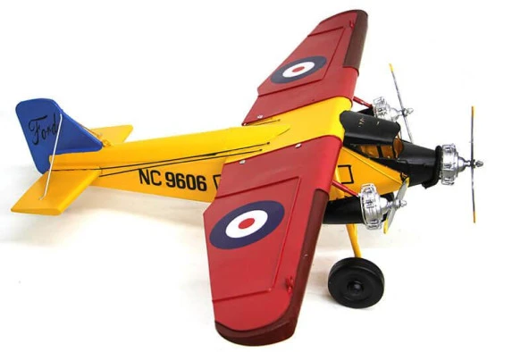 Dekoratif Metal Uçak Vintage Ev Ofis Hediyelik Savaş Uçağı - Resim 2