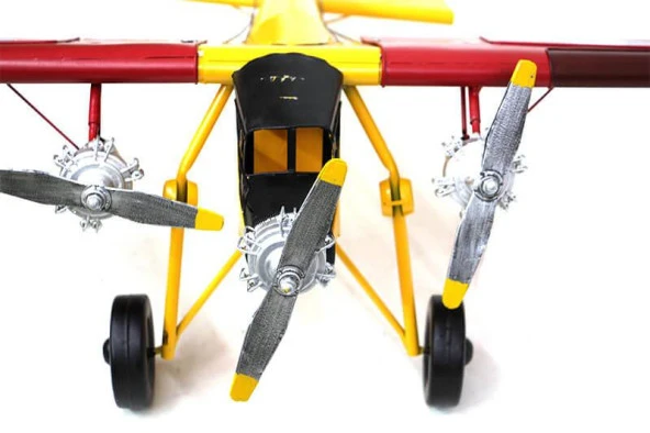 Dekoratif Metal Uçak Vintage Ev Ofis Hediyelik Savaş Uçağı - Resim 3