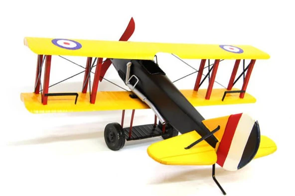 Dekoratif Metal Uçak Çift Kanatlı Vintage Ev Ofis Hediyelik - Resim 2