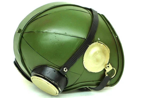 Dekoratif Metal Pilot Kaskı Biblo Vintage Ev Ofis Hediyelik - Resim 5