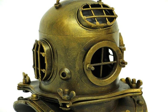 Dekoratif Metal Dalgıç Başlığı Vintage Biblo Ev Ofis Hediyelik - Resim 5