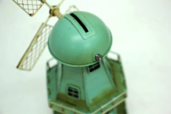 Dekoratif Metal Yel Değirmeni Kumbara Vintage Biblo Hediyelik - Resim 3