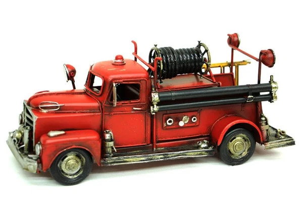 Dekoratif Metal İtfaiye Aracı Kumbara Ve Çerçeveli Hediyelik - Resim 3