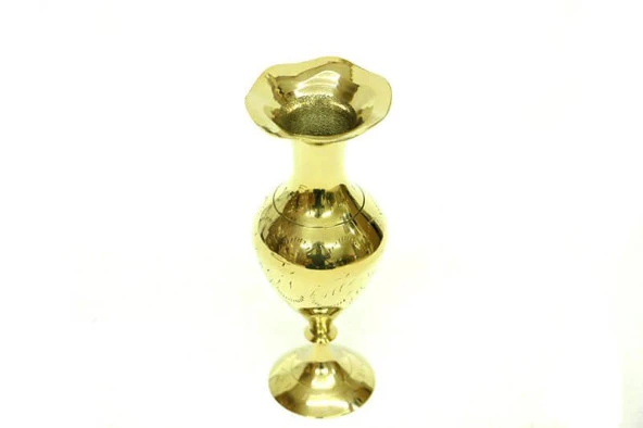 Vazo Düz Model Tamamı Pirinç Dekoratif Hediyelik - 3