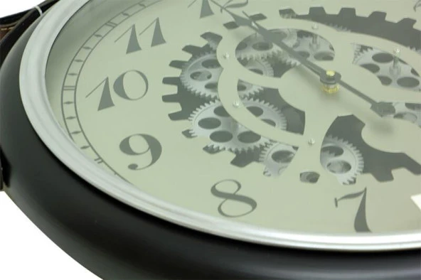 Saat Çarklı Askılı Duvar Saati Dekoratif Ev Ofis Hediyelik - 3