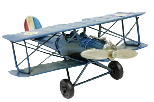 Dekoratif Metal Uçak Çift Kanatlı Biblo Dekoratif Hediyelik ürün görseli