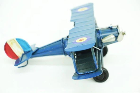 Dekoratif Metal Uçak Çift Kanatlı Biblo Dekoratif Hediyelik - Resim 2