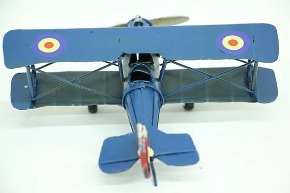 Dekoratif Metal Uçak Çift Kanatlı Biblo Dekoratif Hediyelik - Resim 5