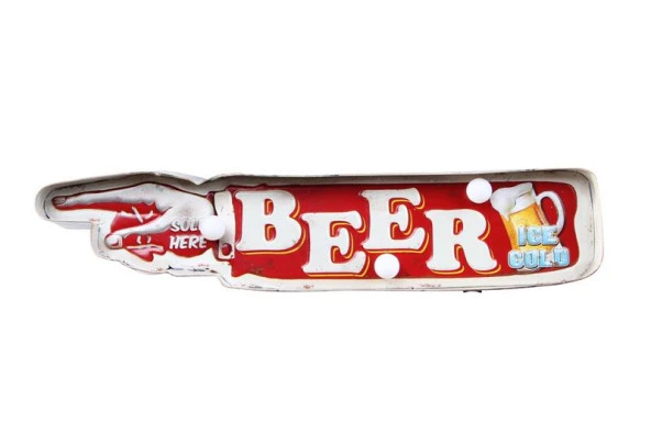 Beer Yön Tabelası Pano Vintage Led Ampülü Hediyelik