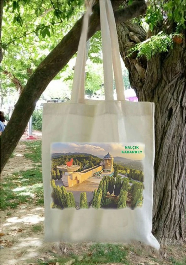 Nalcik Kabardey Manzaralı Bez Çanta - 5