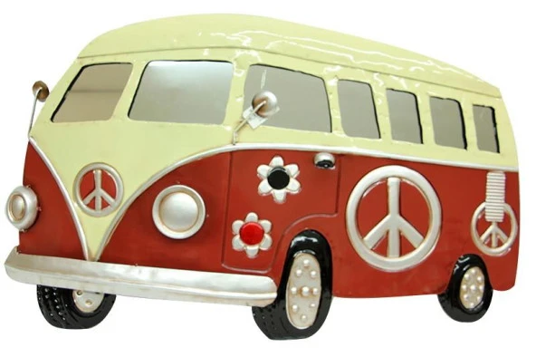 Minibüs Pano Kırmızı Vintage Dekoratif Ev Ofis Hediyelik ürün görseli