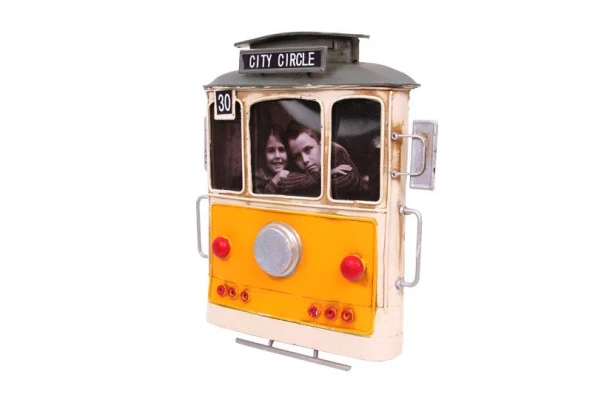 Dekoratif Metal Çerçeve Tramvay Temalı Vintage Hediyelik - 3