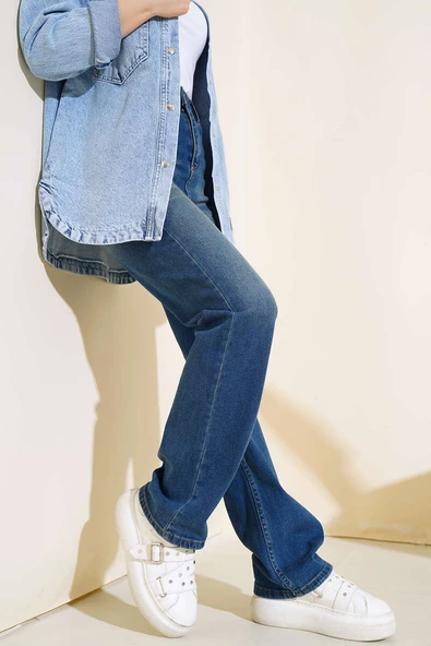 Uzun Kot Pantolon Koyu Mavi ürün görseli 1