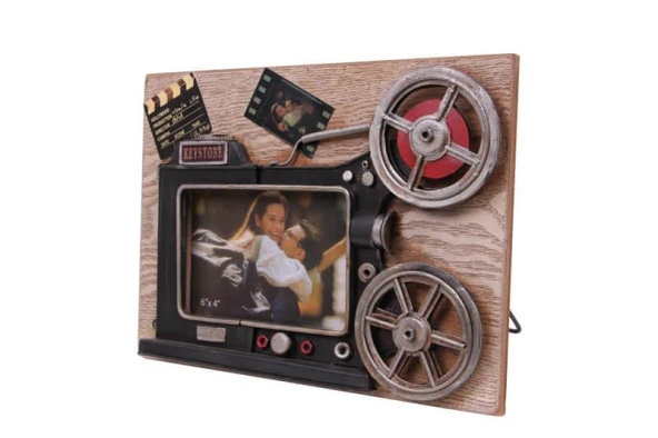 Dekoratif Metal Çerçeve Sinema Temalı Vintage Ev Ofis Hediyelik