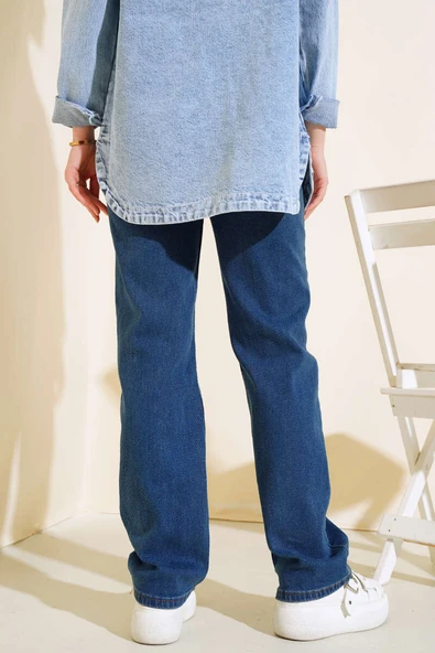 Uzun Kot Pantolon Koyu Mavi - Resim 3