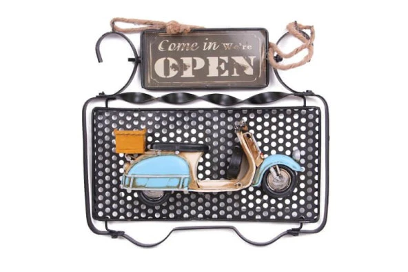 Dekoratif Metal Kapı Yazısı Scooter Dekorlu Vintage Hediyelik ürün görseli