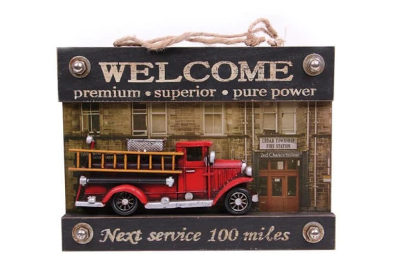Dekoratif Metal Kapı Yazısı İtfaiye Aracı Dekorlu Hediyelik ürün görseli