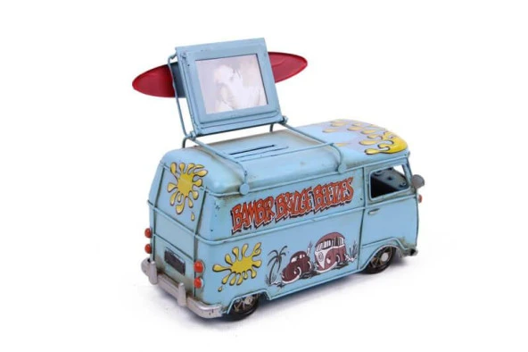 Dekoratif Metal Minibüs Çerçeveli ve Kumbaralı Hediyelik - Resim 3