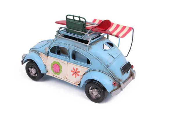 Dekoratif Metal Araba Çerçeveli, Kalemlik ve Tenteli Hediyelik - Resim 5