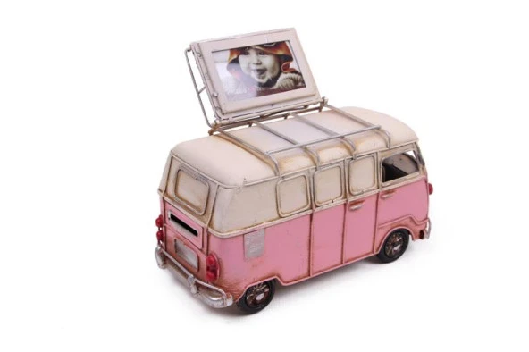 Dekoratif Metal Minibüs Çerçeveli ve Kumbaralı Hediyelik - Resim 3