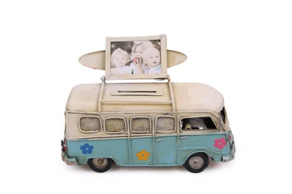 Dekoratif Metal Minibüs Çerçeveli ve Kumbaralı Hediyelik ürün görseli