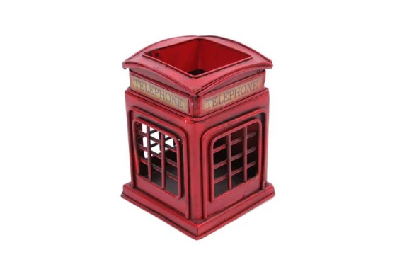 Dekoratif Metal Londra Telefon Kulübesi Kalemlik Vintage Hediyelik - 3