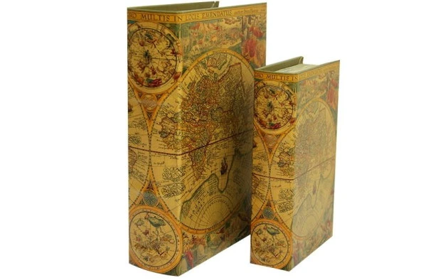 Kutu Kitap Harita 2'li Set Dekoratif Hediyelik - 2