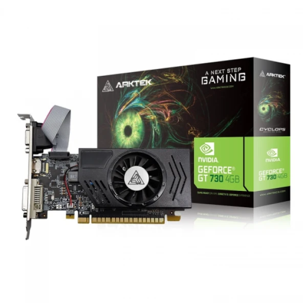 ARKTEK CYCLOPS, AKN730D3S4GL1, GT730, 4Gb, GDDR3, 128Bit, 1xD-Sub, 1xDVI, 1xHDMI Ekran Karti