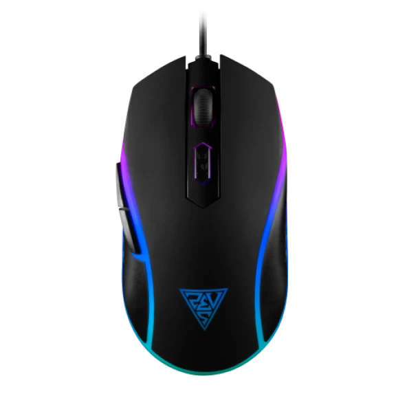 GAMDIAS AURA GS1, Çok Renkli Aydinlatma,  USB Kablolu, 6 Tuslu, Gaming Mouse, 3600DPI, Siyah